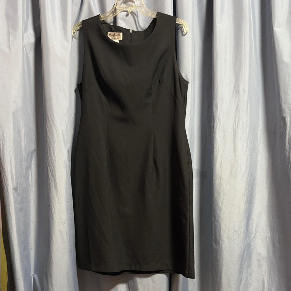 Mary McFadden Elegant Black Midi Dress with Coat